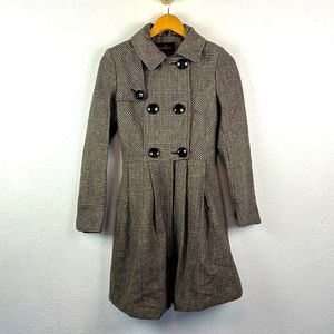 Vintage Ben Sherman dark academia pleated Plaid Peacoat